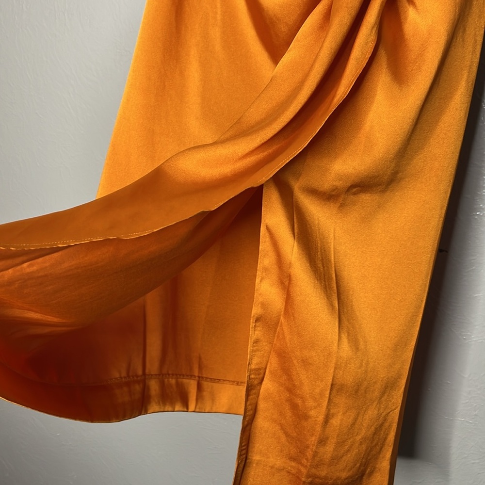 J. Crew Vibrant Orange Faux Wrap Skirt Size 2 Dopamine Event Summer - Picture 4 of 4